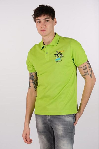 Arma Ανδρικό μπλουζάκι με πράσινο γιακά Polo Y 22374869501