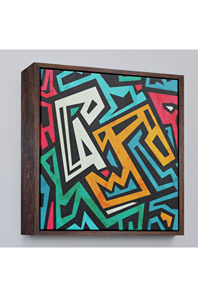 Home Pictură colorată cu efect grunge cu cadru din lemn-8317