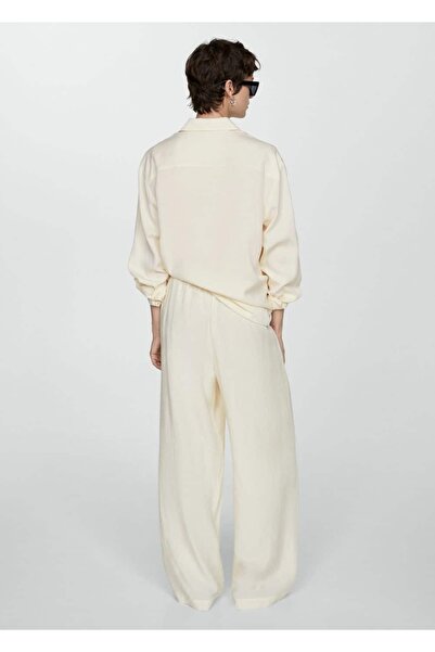 MANGO Woman Wideleg lyocell pantolon