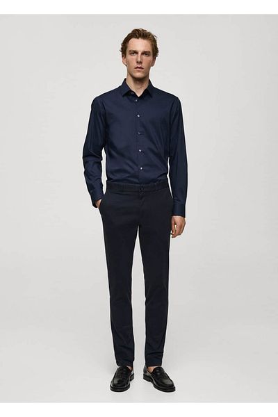 MANGO Man Strečová bavlněná košile Regular Fit