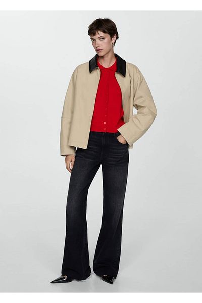 MANGO Woman Polo Neck Cardigan