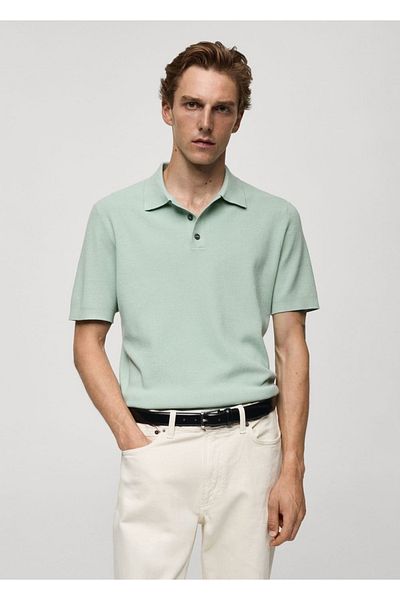 MANGO Man Tricou polo subțire mulat