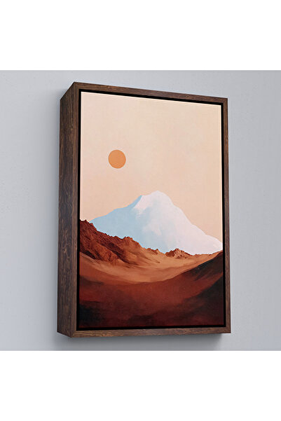 Oxyteez Αφηρημένο ηλιακό τοπίο πίσω από το βουνό με ξύλινο πλαίσιο-7622