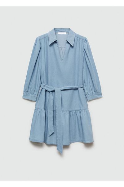 MANGO Woman Rochie scurtă cu cravată