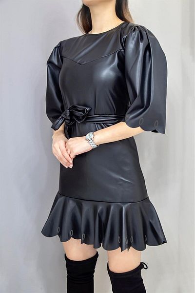 Elbee Fashion Woman MINI ROCHIE DIN PIELE