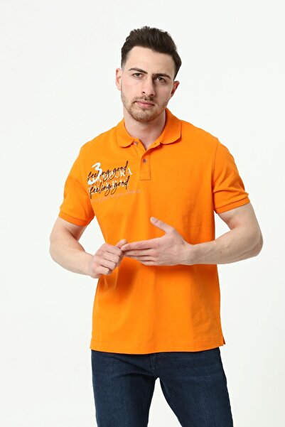 Arma Чоловіча помаранчева футболка з коміром-поло Y22374300701