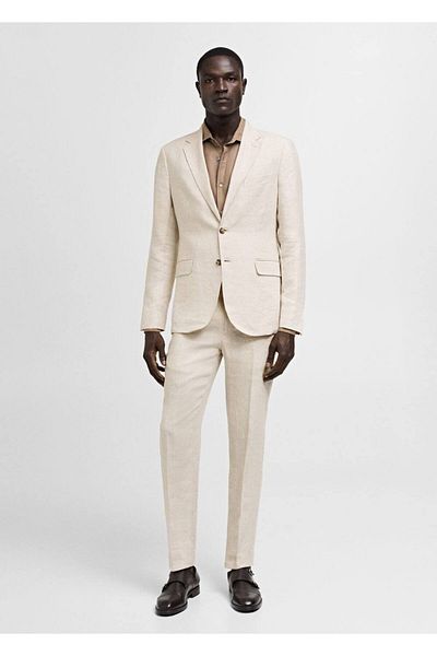 MANGO Man 100% Linen Slim Fit Jacket