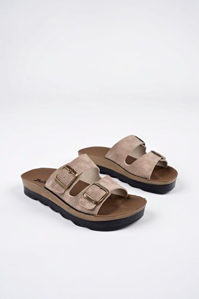 MUGGO Lena Women's Daily Orthopedic Double Banded Buckle Non-Slip Sole Comfortable Slippers