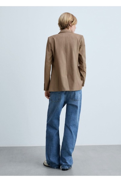 MANGO Woman Kazayağı desenli kruvaze blazer ceket