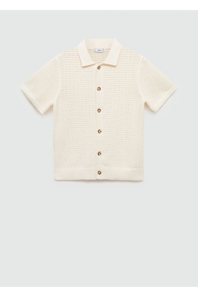 MANGO Man Buttoned Knit Polo Shirt