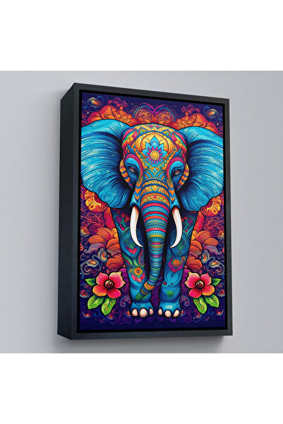 Oxyteez Pictură Mandala elefant cu cadru din lemn-7526