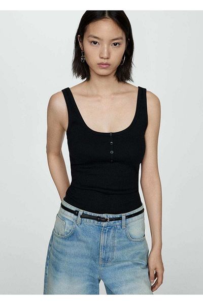 MANGO Woman Blouse on Buttons with Straps