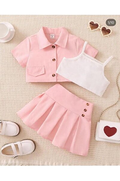 KOKOŞ BEBEK Set de fuste cu jachetă cu mâneci scurte și cataramă - Cadou