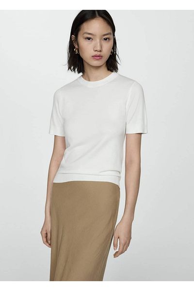 MANGO Woman Short Sleeve Thin Knitwear Sweater