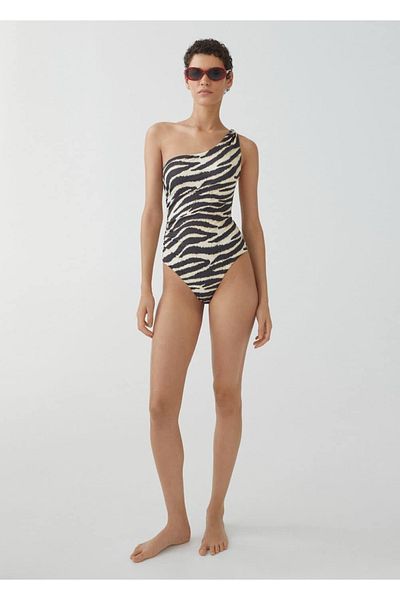 MANGO Woman Badeanzug mit Leopardenmuster