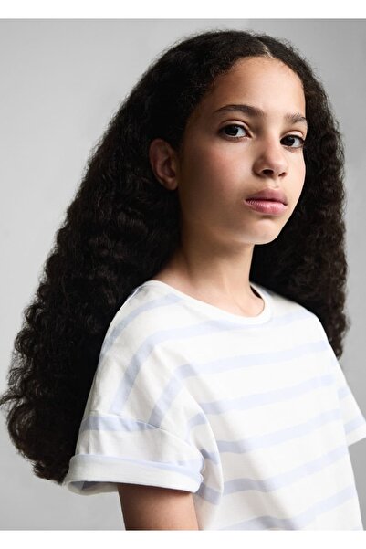MANGO Kids Pamuklu çizgili tişört