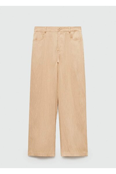 MANGO Woman Düz kesim dökümlü pantolon