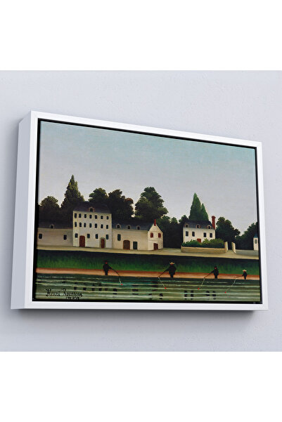 Oxyteez Henri Rousseau cu cadru din lemn - Pictură peisaj și patru pescari-7041