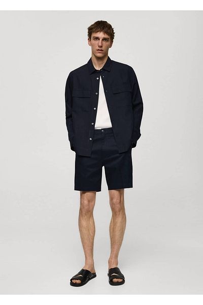 MANGO Man Slim Cut Cotton Bermuda Shorts
