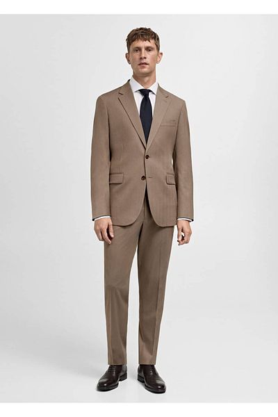 MANGO Man Comfort Stretch Fabric Slim Fit Trousers