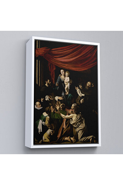TAKI DERYASI Caravaggio cu ramă din lemn - Tabloul Madonna Rozariului - Madonna of the Rosary-7360