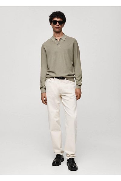 MANGO Man Tricou polo cu mânecă lungă
