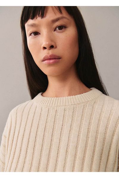 MANGO Woman Rubber Knit Sweater