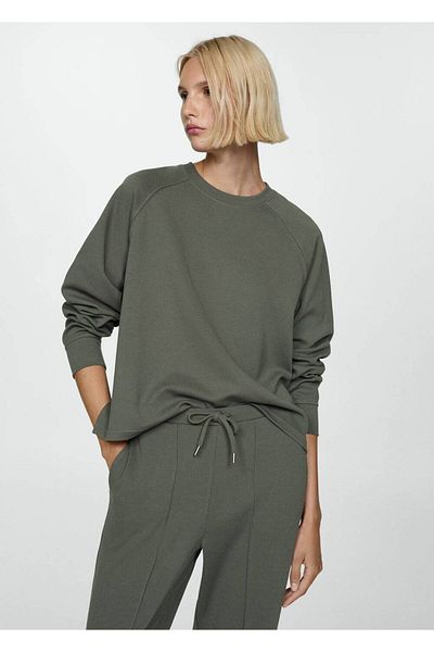 MANGO Woman Sweatshirt with decorative stitching
