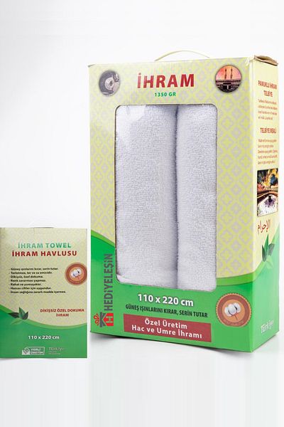 Hediyeleşin 1350 gr Cotton Irama Set - Hajj and Umrah Irama, Irama Towel - 1 PIECE