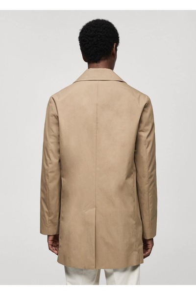 MANGO Man Pamuklu kısa trençkot