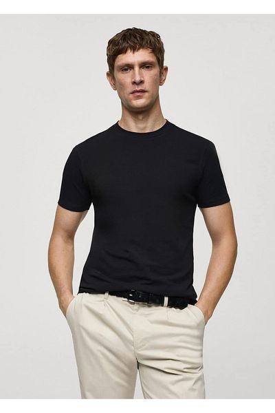 MANGO Man Βαμβακερό Stretch T-Shirt