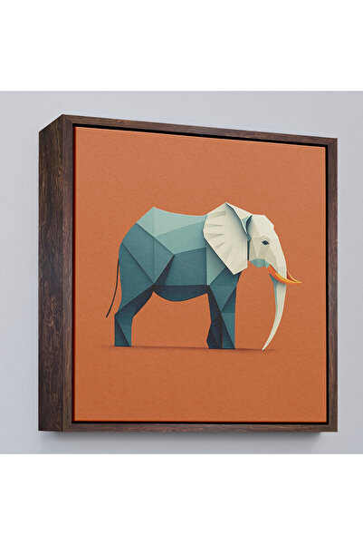Oxyteez Tablou elefant cu inteligență artificială cu cadru din lemn-8311