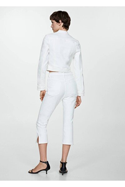 MANGO Woman Τζιν παλτό με φερμουάρ