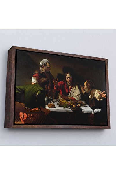 Oxyteez Caravaggio cu cadru din lemn - Masa de cină la Emmaus - Supper At Emm...