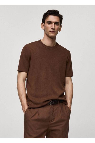 MANGO Man T-shirt από βαμβακερό ύφασμα