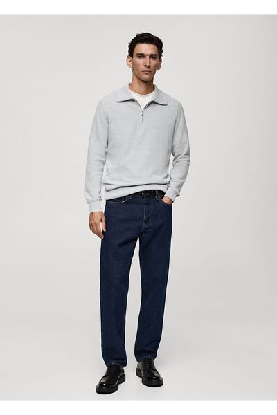 MANGO Man Zippered Turtleneck Molded Sweater
