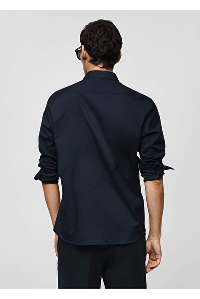 MANGO Man Regular Kesim %100 Pamuklu Fitilli Gömlek