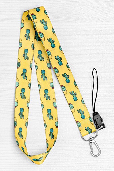 Apptakı Kaktüs Yaka Kartı Boyun Askı İpi Telefon Askı İpi - ASK0170