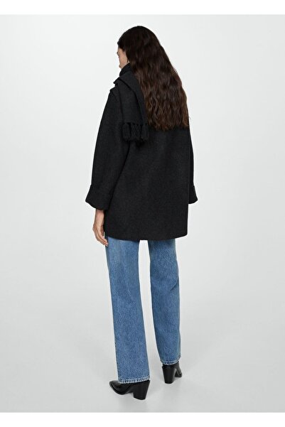 MANGO Woman Strickmantel mit abnehmbarem Schal