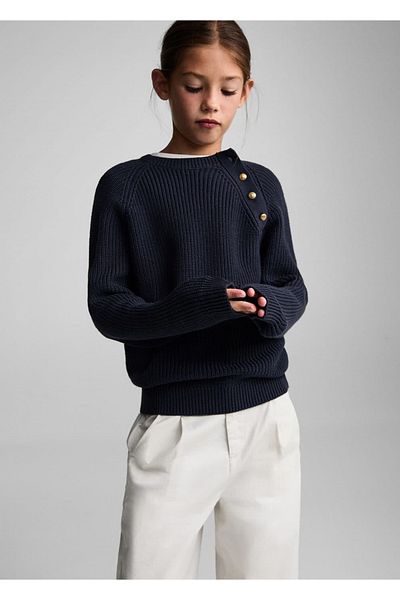 MANGO Kids Strickpullover mit Knopfdetail