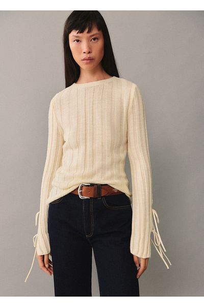 MANGO Woman Bow Rubber Knitted Sweater