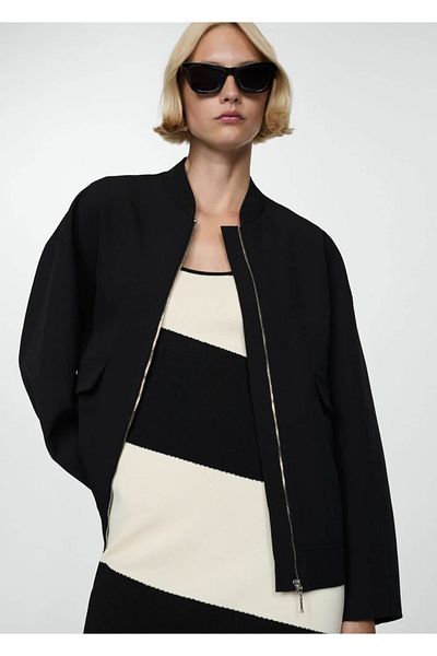 MANGO Woman Bomber Jacket - Oversize Model for Winter