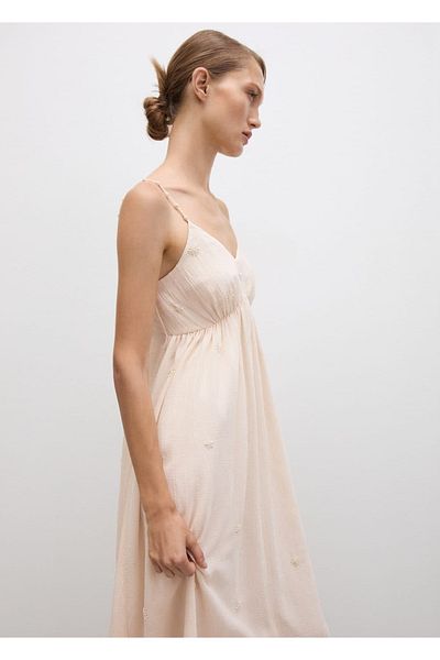 MANGO Woman Dress with Beaded Straps