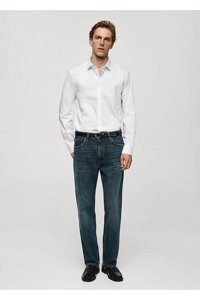 MANGO Man Regular Cut Stretch-Baumwollhemd