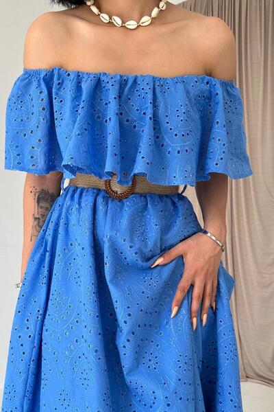 Elbee Fashion Woman Φόρεμα Brode με ελαστικό ώμο