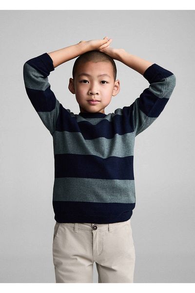 MANGO Kids Gestreifter Strickpullover