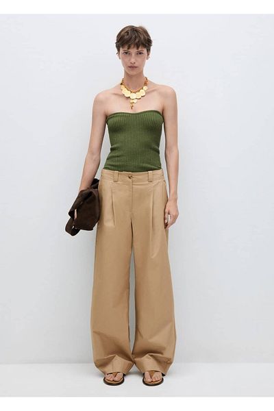 MANGO Woman Wideleg pants with pens