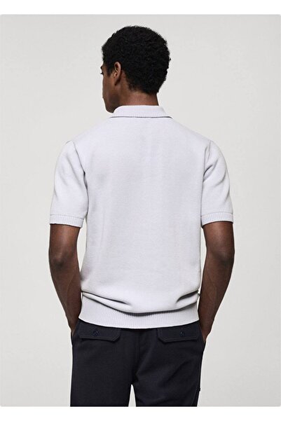 MANGO Man İnce triko pamuklu polo gömlek