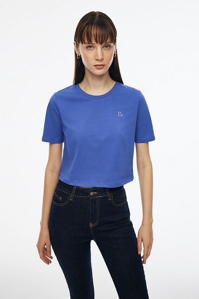 Perspective Tricou pentru damă Kelins Crop de culoare violet - Decolteu, Potrivire obișnuită