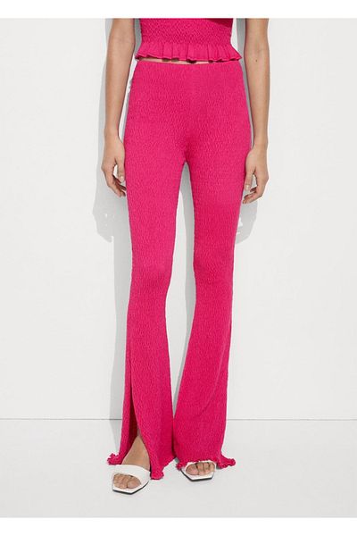 MANGO Woman Knitted Patterned Pants